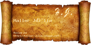 Haller Júlia névjegykártya